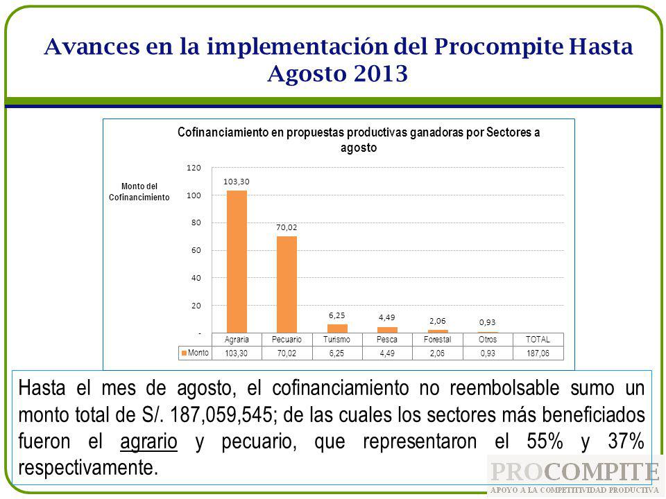 Avances en la implementación del Procompite Hasta Agosto 2013