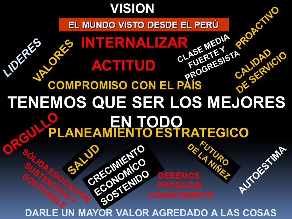 EL MUNDO VISTO DESDE EL PERÚ TENEMOS QUE SER LOS MEJORES