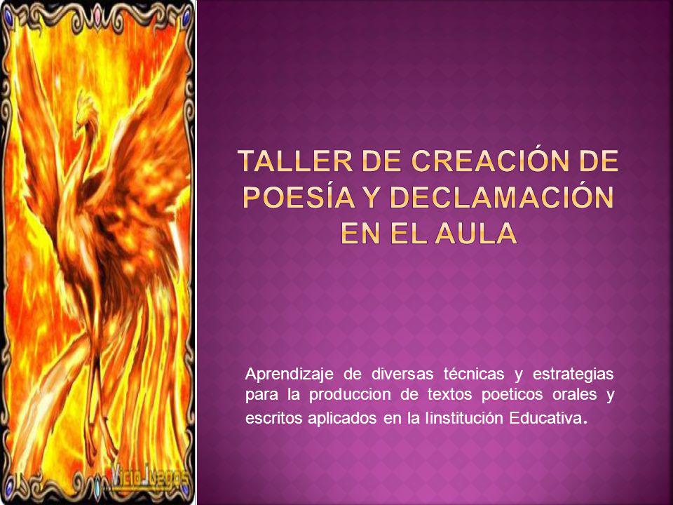 Taller de creación de poesía y declamación en el aula
