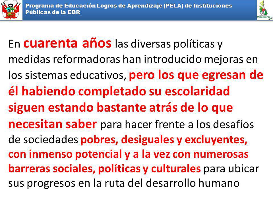 Programa de Educación Logros de Aprendizaje (PELA) de Instituciones Públicas de la EBR