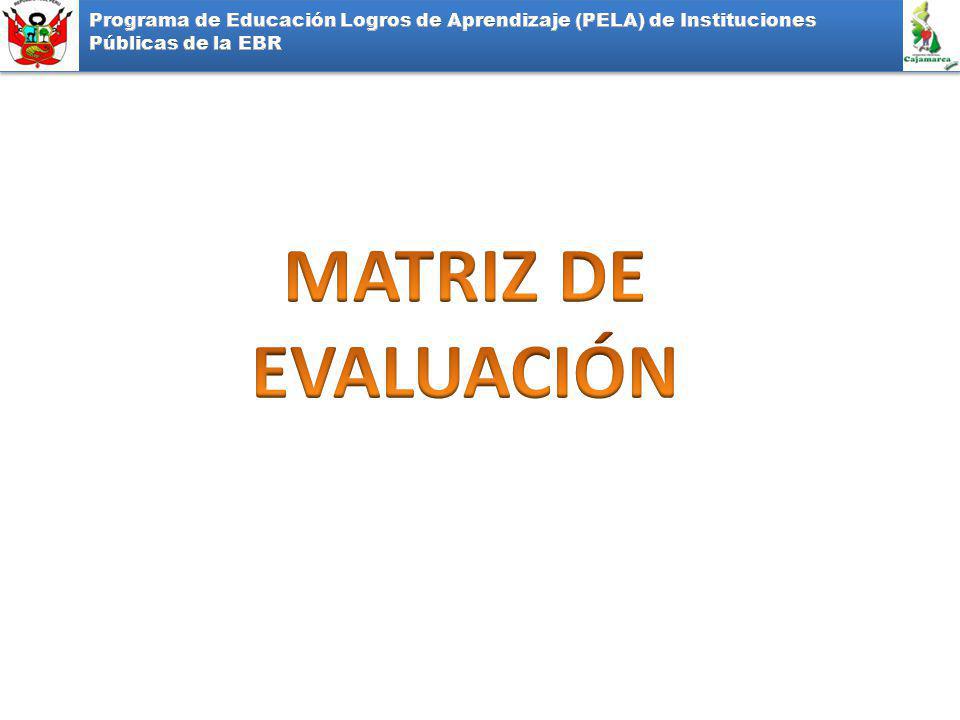 Programa de Educación Logros de Aprendizaje (PELA) de Instituciones Públicas de la EBR