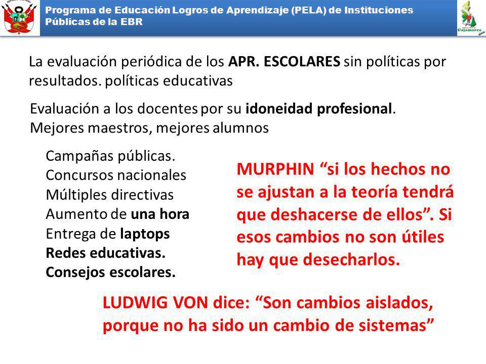 Programa de Educación Logros de Aprendizaje (PELA) de Instituciones Públicas de la EBR