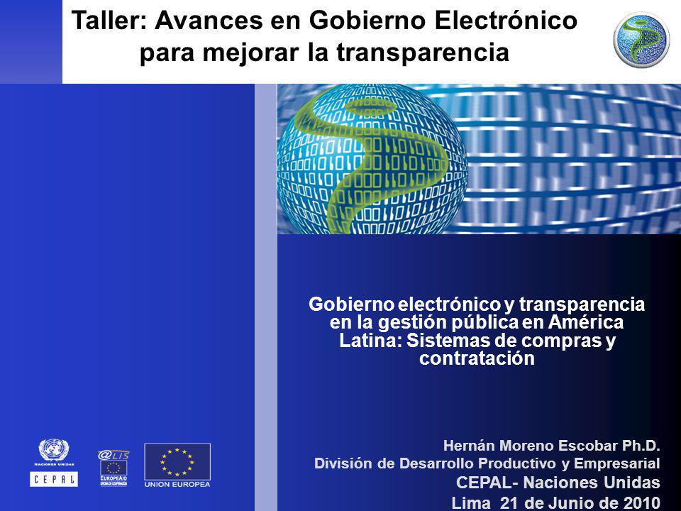 Taller: Avances en Gobierno Electrónico para mejorar la transparencia
