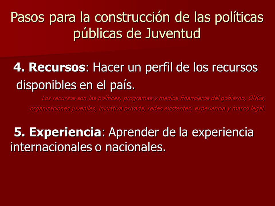 Pasos para la construcción de las políticas públicas de Juventud