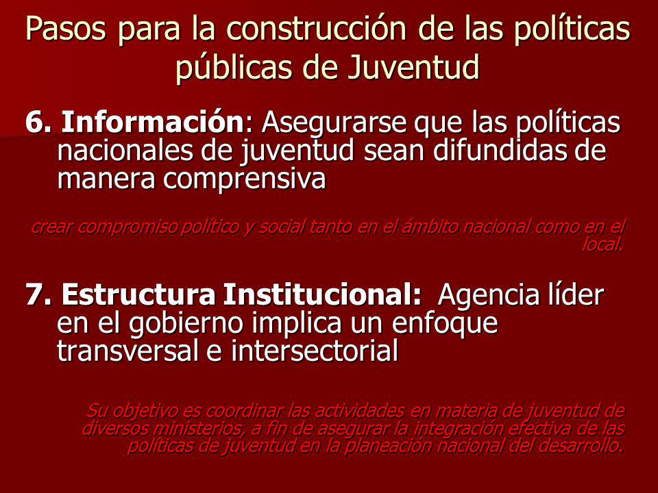 Pasos para la construcción de las políticas públicas de Juventud