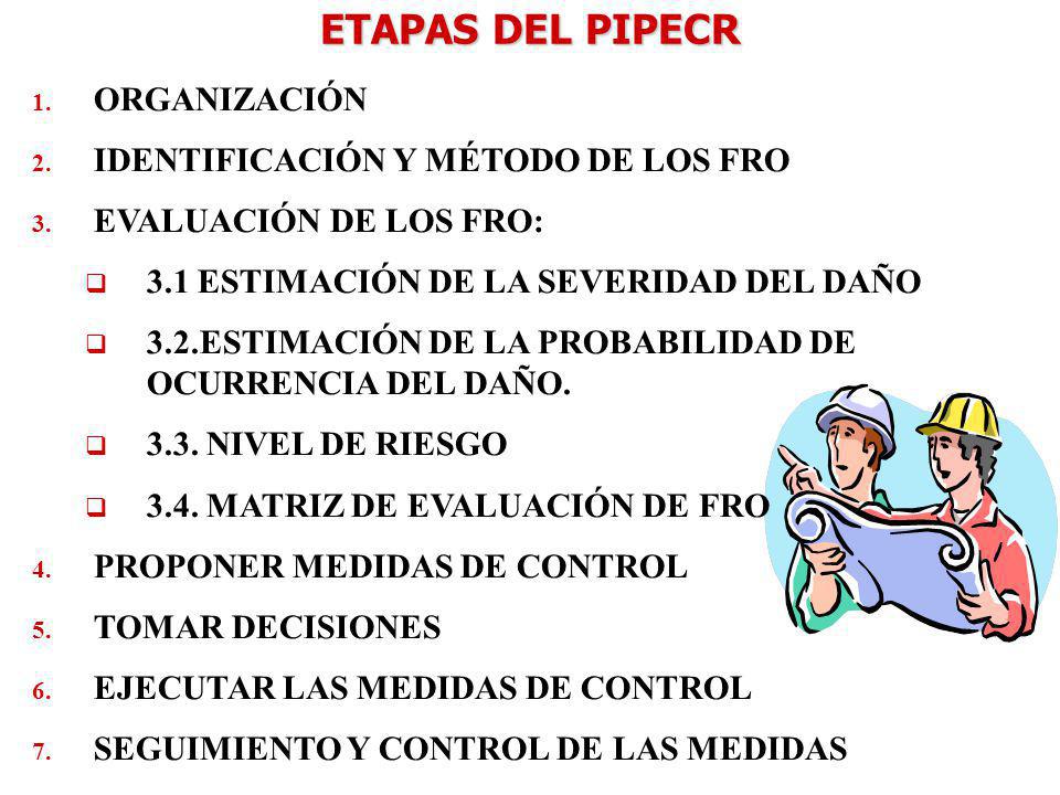 ETAPAS DEL PIPECR ORGANIZACIÓN IDENTIFICACIÓN Y MÉTODO DE LOS FRO