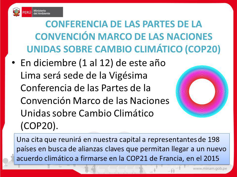 CONFERENCIA DE LAS PARTES DE LA CONVENCIÓN MARCO DE LAS NACIONES UNIDAS SOBRE CAMBIO CLIMÁTICO (COP20)