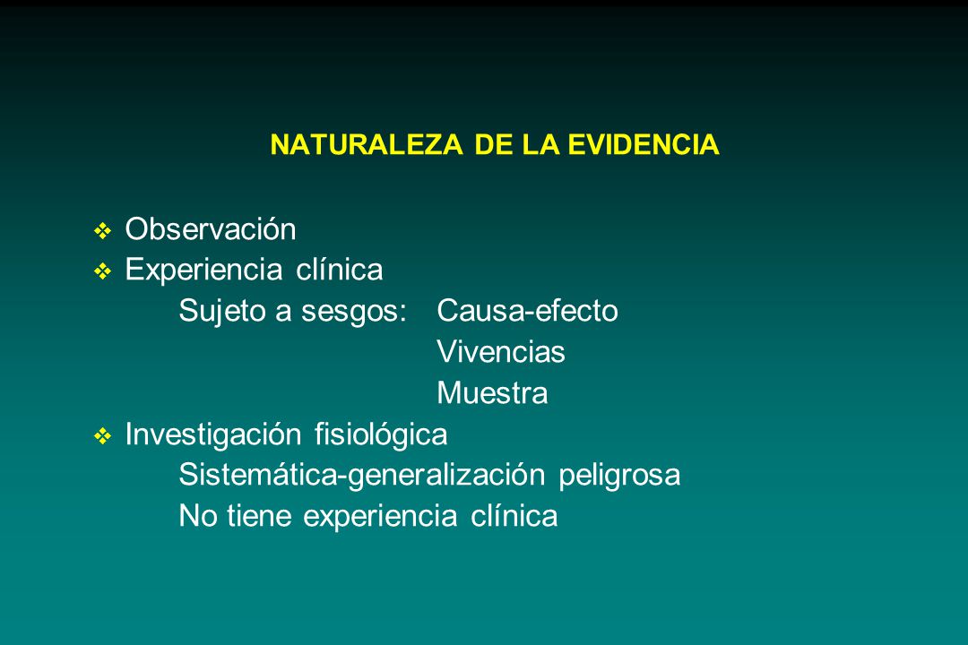 NATURALEZA DE LA EVIDENCIA