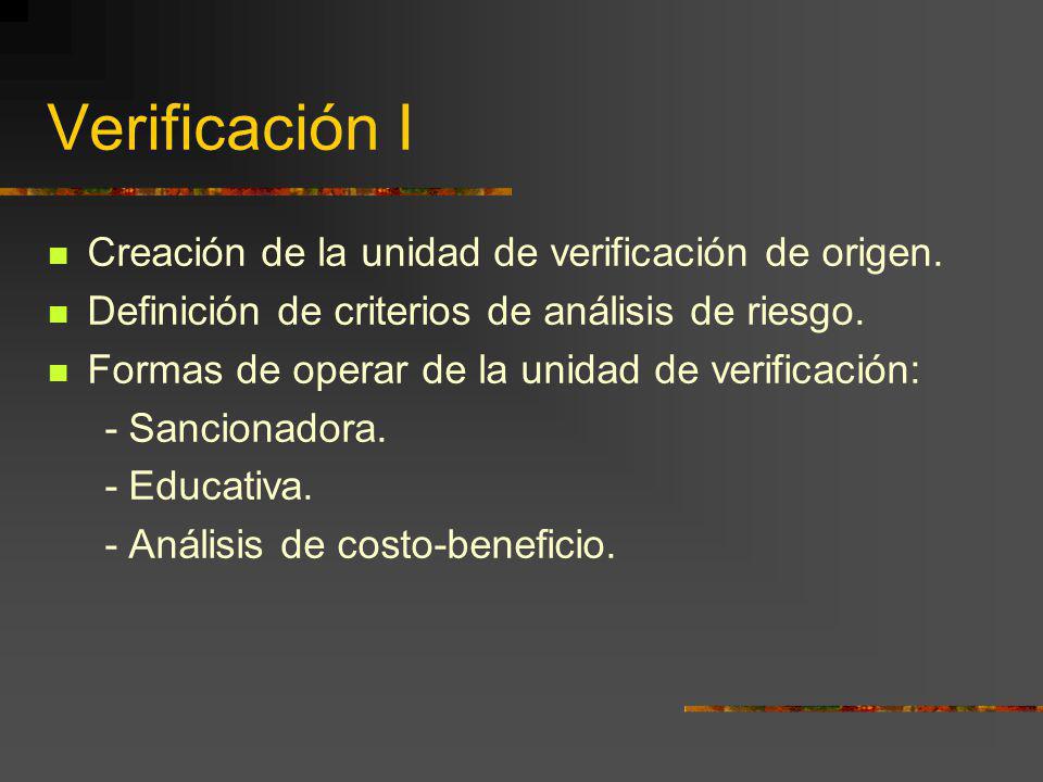 Verificación I Creación de la unidad de verificación de origen.