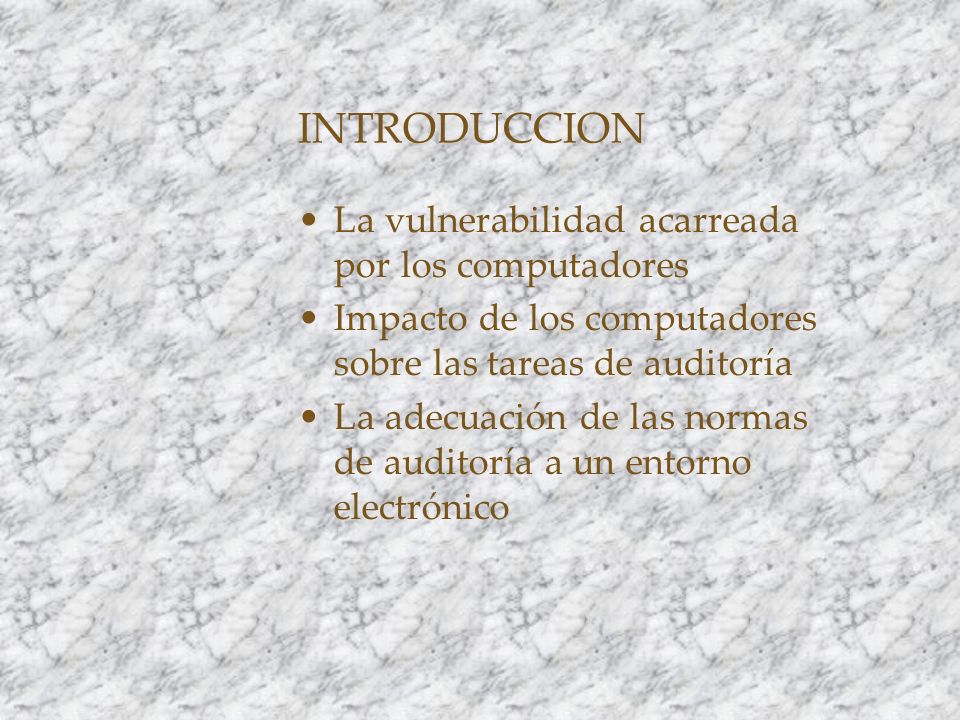 INTRODUCCION La vulnerabilidad acarreada por los computadores