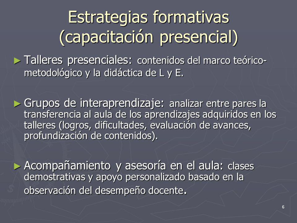 Estrategias formativas (capacitación presencial)