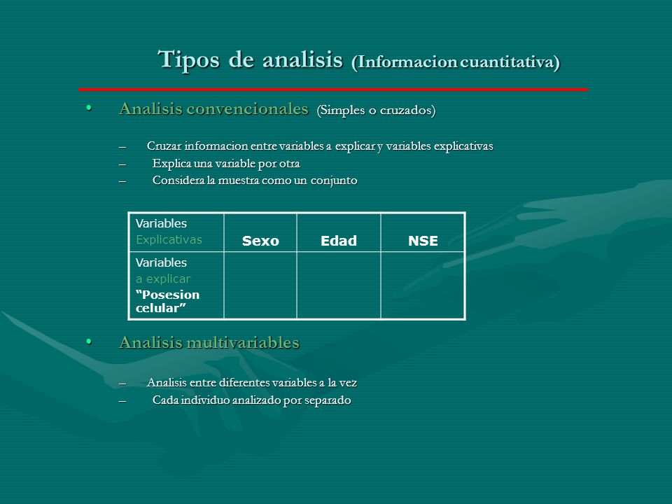 Tipos de analisis (Informacion cuantitativa)