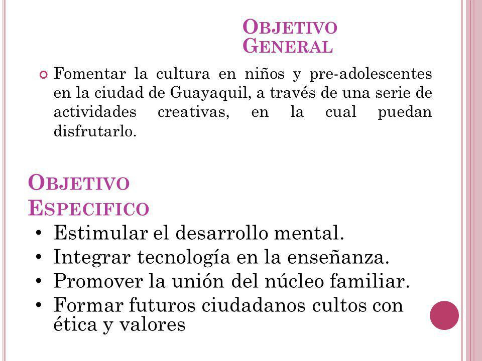 Objetivo Especifico Objetivo General Estimular el desarrollo mental.