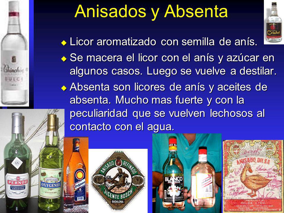 Anisados y Absenta Licor aromatizado con semilla de anís.