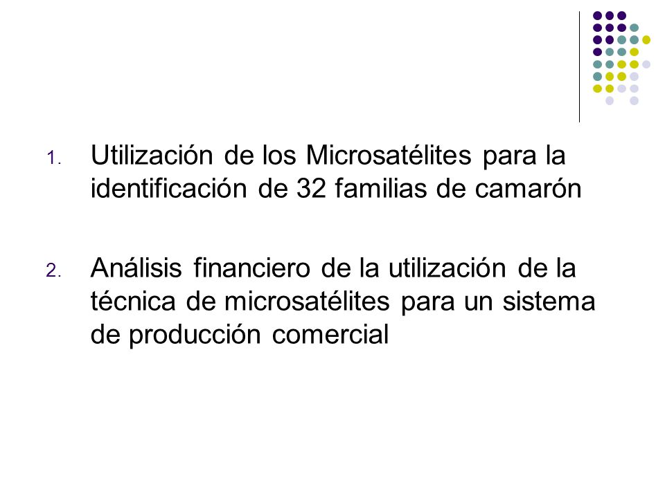 Utilización de los Microsatélites para la identificación de 32 familias de camarón