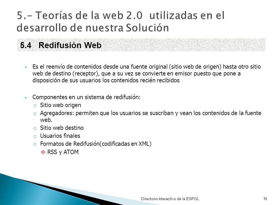 5.- Teorías de la web 2.0 utilizadas en el desarrollo de nuestra Solución
