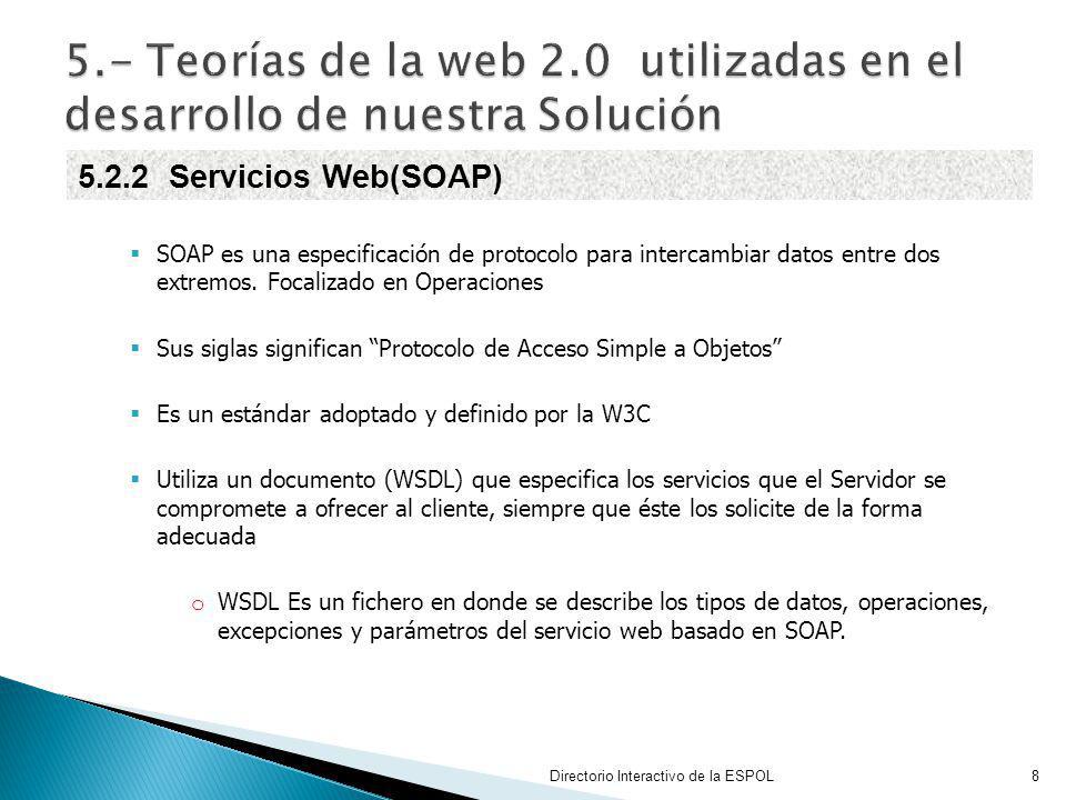5.- Teorías de la web 2.0 utilizadas en el desarrollo de nuestra Solución