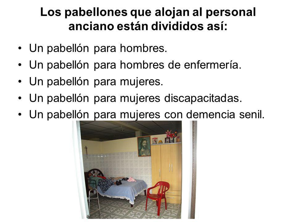 Los pabellones que alojan al personal anciano están divididos así: