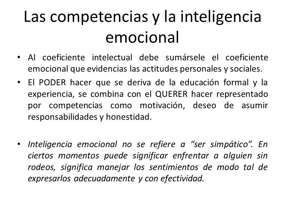 Las competencias y la inteligencia emocional