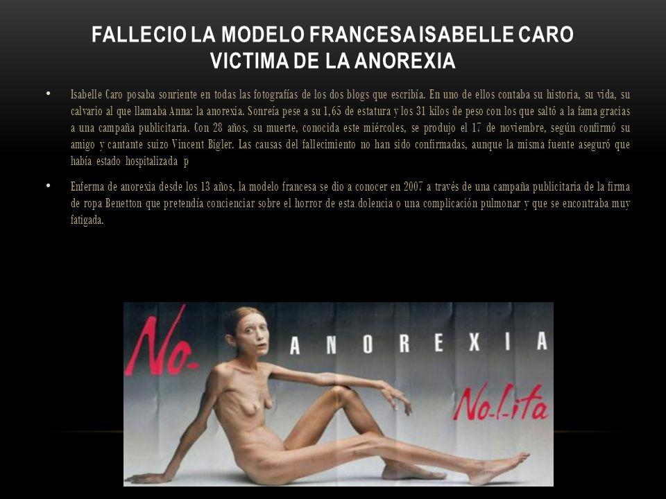 FALLECIO LA MODELO FRANCESA ISABELLE CARO VICTIMA DE LA ANOREXIA