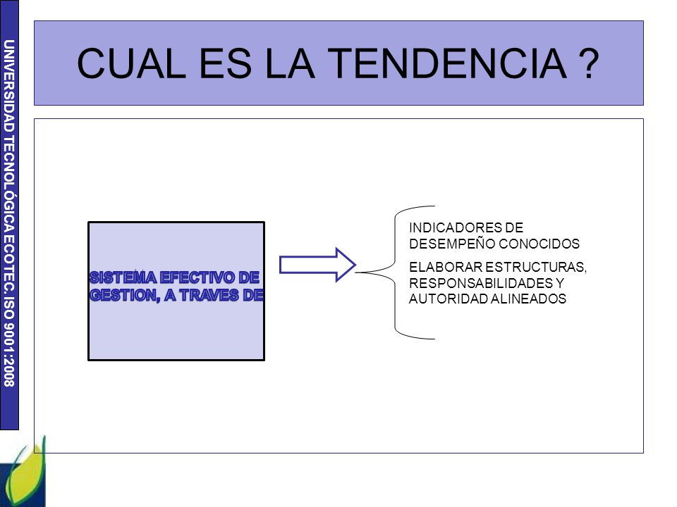 CUAL ES LA TENDENCIA SISTEMA EFECTIVO DE GESTION, A TRAVES DE