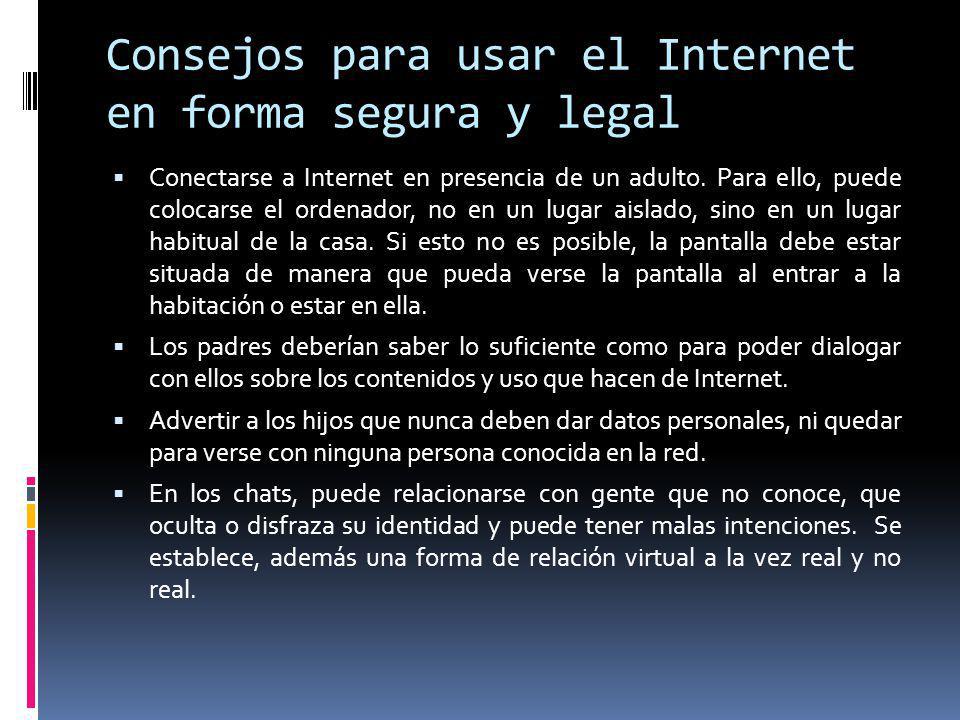 Consejos para usar el Internet en forma segura y legal