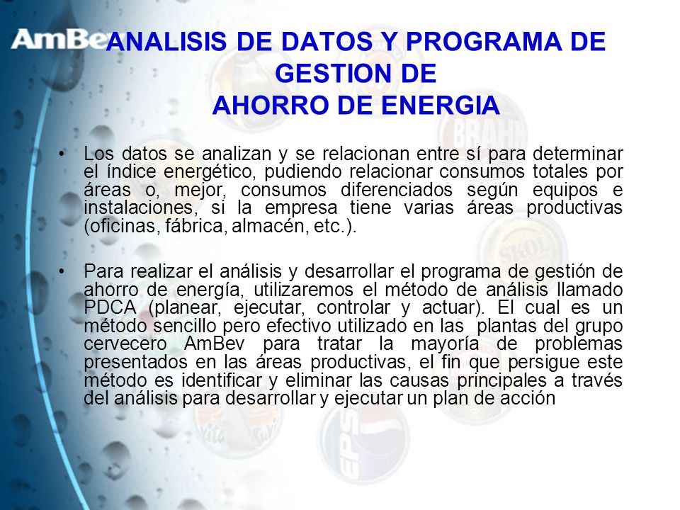 ANALISIS DE DATOS Y PROGRAMA DE GESTION DE AHORRO DE ENERGIA