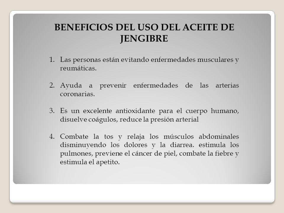 BENEFICIOS DEL USO DEL ACEITE DE JENGIBRE