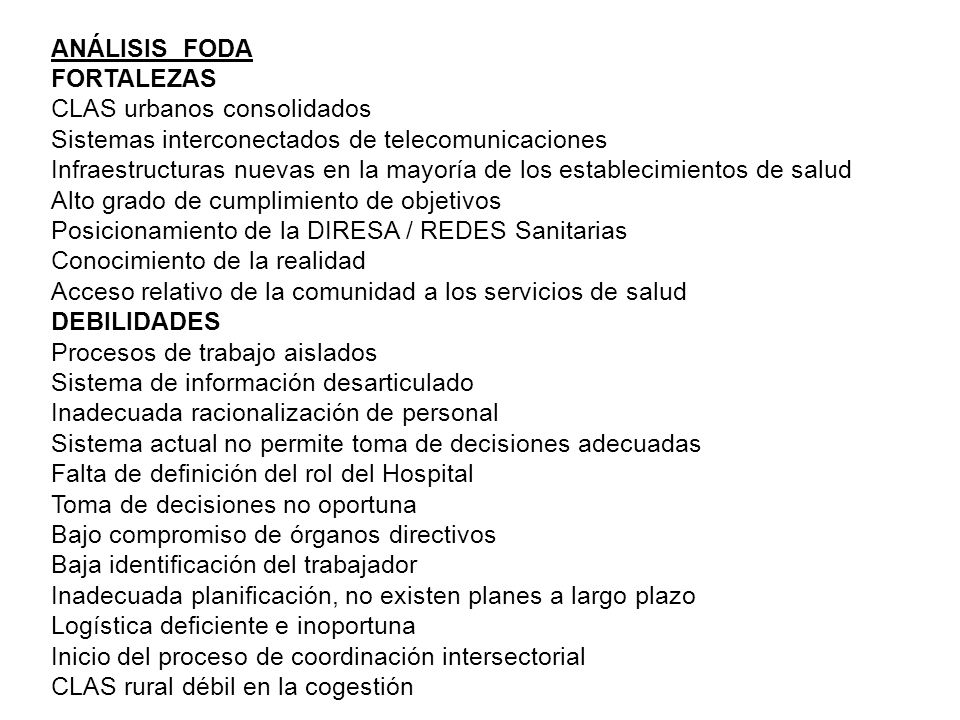 ANÁLISIS FODA FORTALEZAS. CLAS urbanos consolidados. Sistemas interconectados de telecomunicaciones.