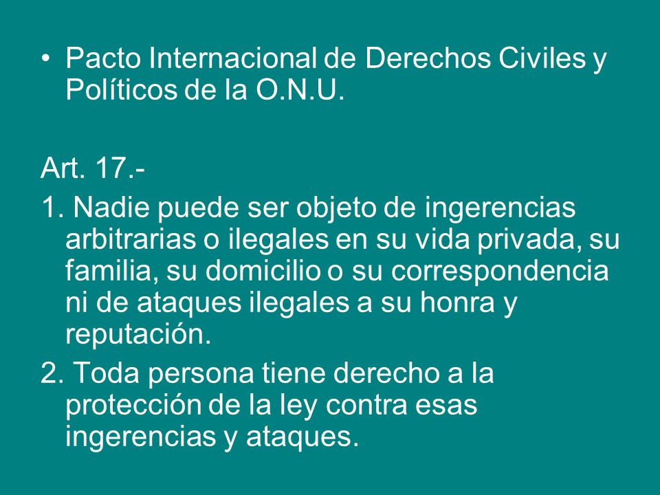 Pacto Internacional de Derechos Civiles y Políticos de la O.N.U.