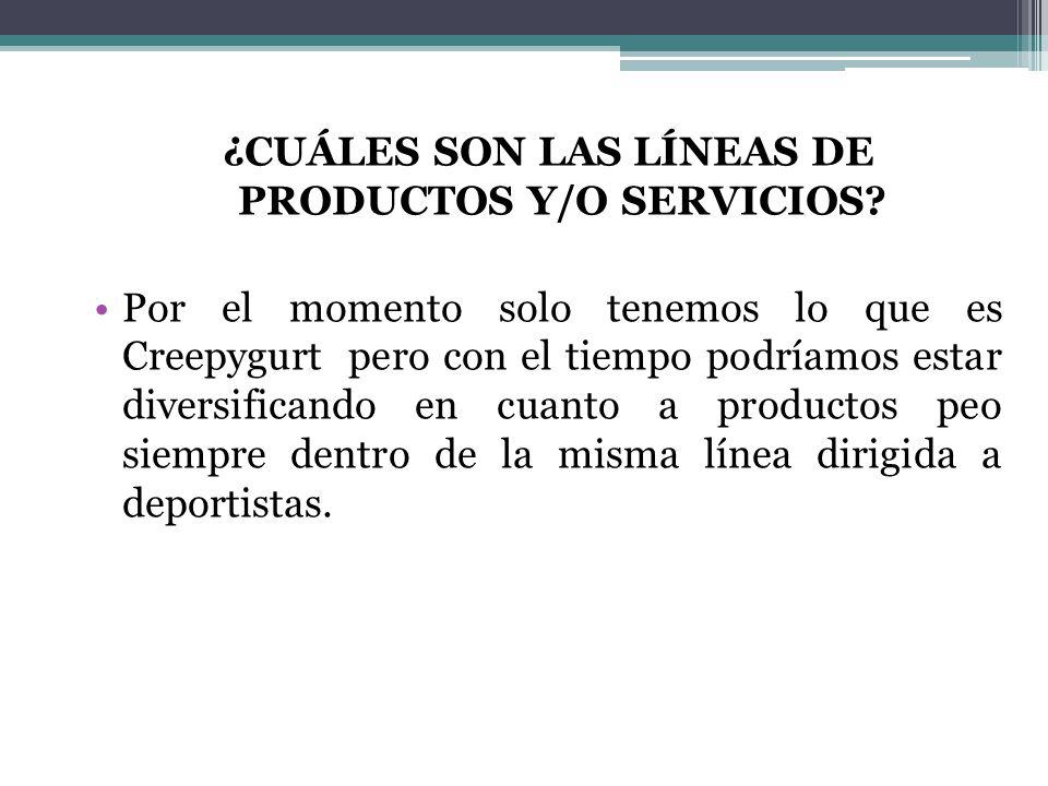 ¿CUÁLES SON LAS LÍNEAS DE PRODUCTOS Y/O SERVICIOS