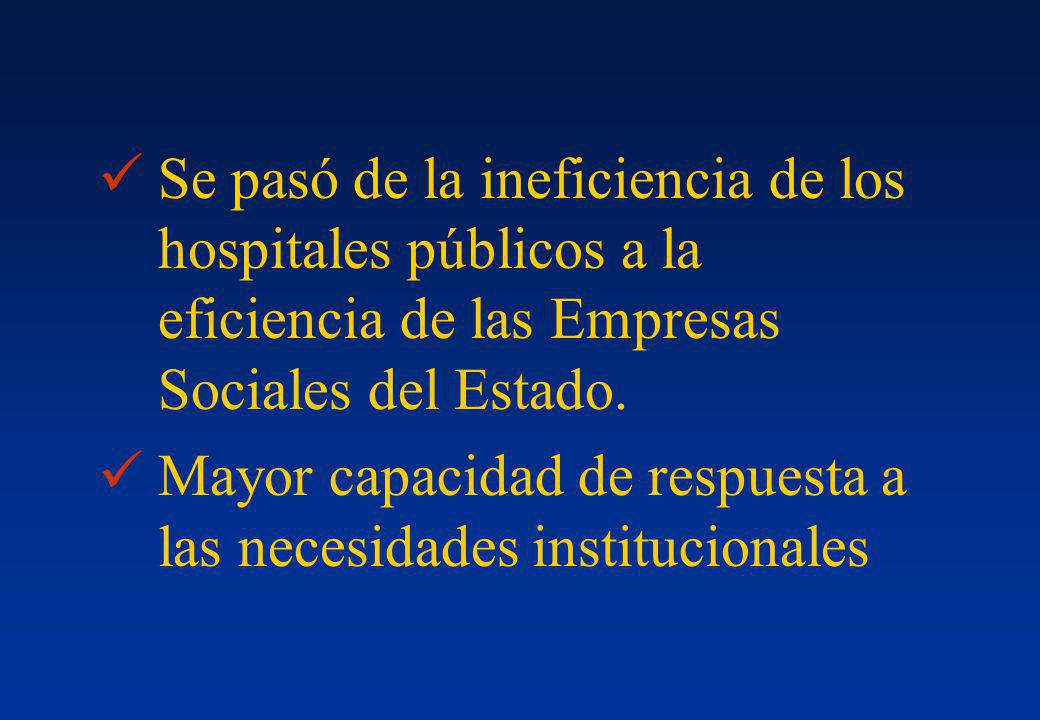 Se pasó de la ineficiencia de los hospitales públicos a la eficiencia de las Empresas Sociales del Estado.