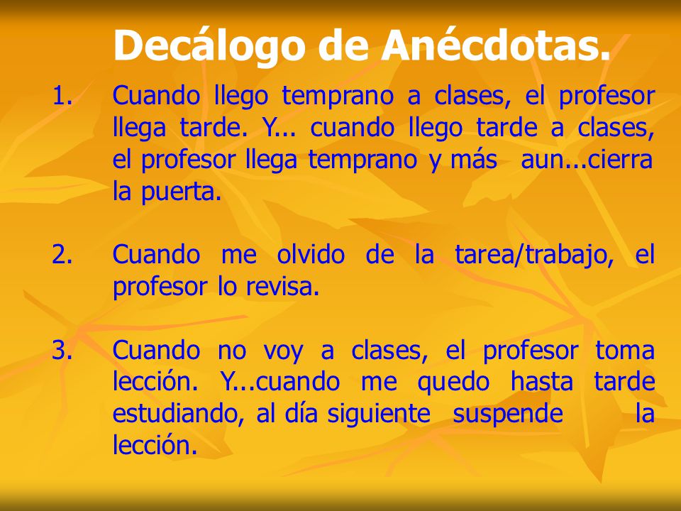 Decálogo de Anécdotas.