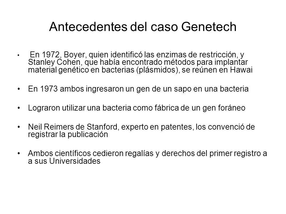 Antecedentes del caso Genetech
