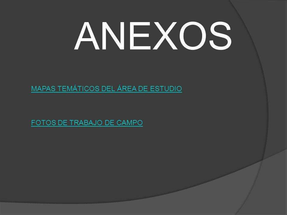 ANEXOS MAPAS TEMÁTICOS DEL ÁREA DE ESTUDIO FOTOS DE TRABAJO DE CAMPO