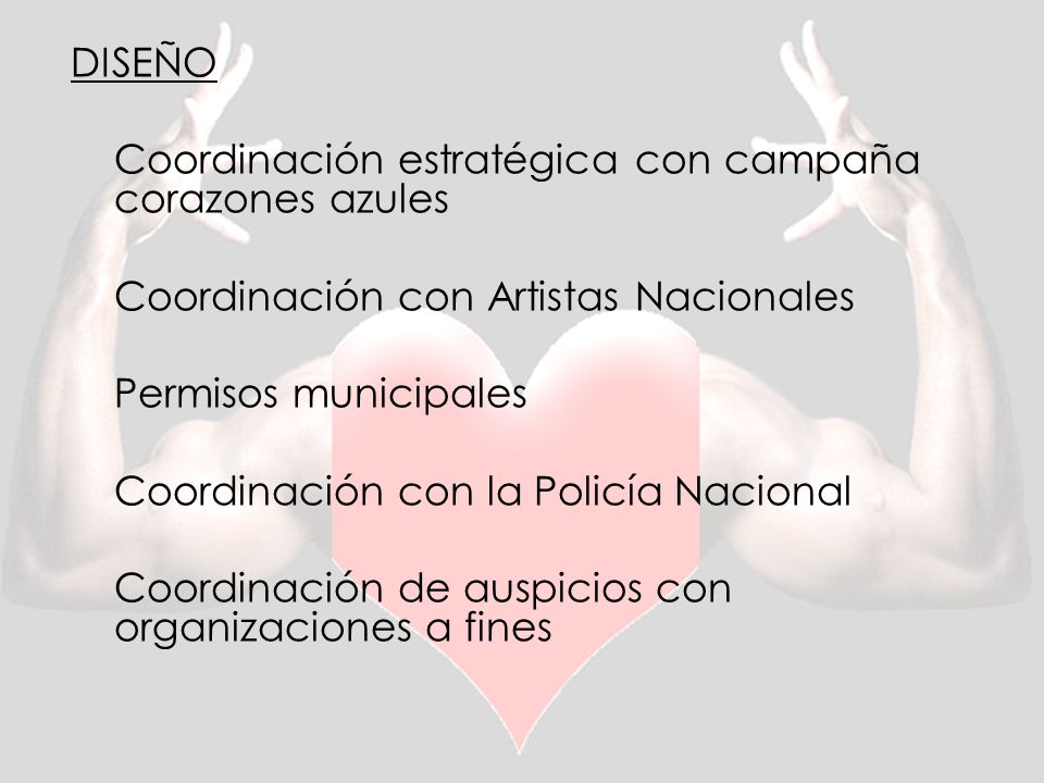 DISEÑO Coordinación estratégica con campaña corazones azules. Coordinación con Artistas Nacionales.