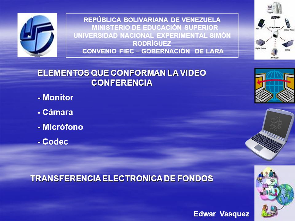 ELEMENTOS QUE CONFORMAN LA VIDEO CONFERENCIA - Monitor - Cámara