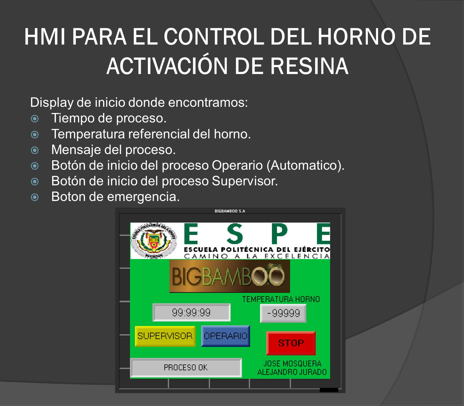 HMI PARA EL CONTROL DEL HORNO DE ACTIVACIÓN DE RESINA