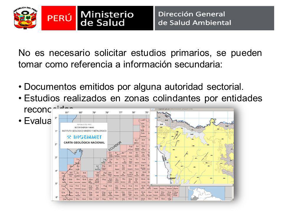 No es necesario solicitar estudios primarios, se pueden tomar como referencia a información secundaria: