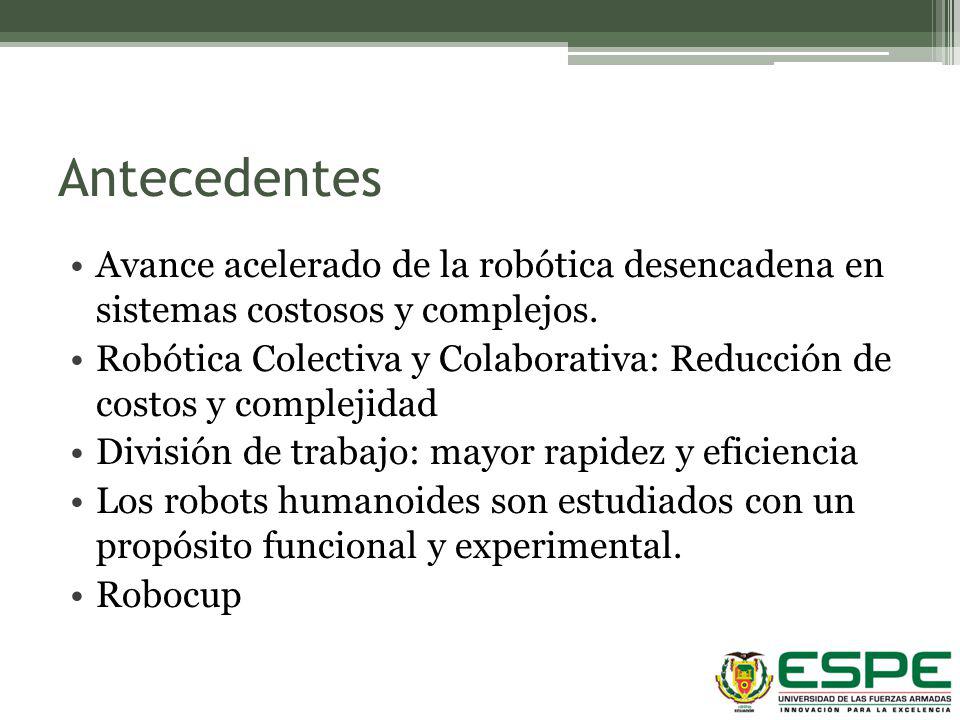 Antecedentes Avance acelerado de la robótica desencadena en sistemas costosos y complejos.