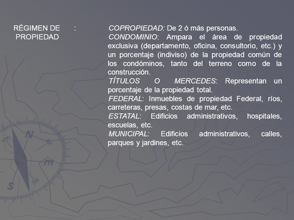 RÉGIMEN DE PROPIEDAD. : COPROPIEDAD: De 2 ó más personas.
