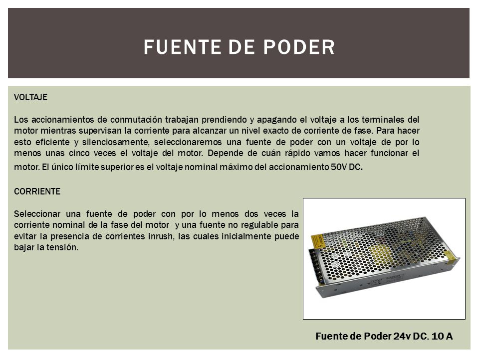 FUENTE DE PODER Fuente de Poder 24v DC. 10 A VOLTAJE