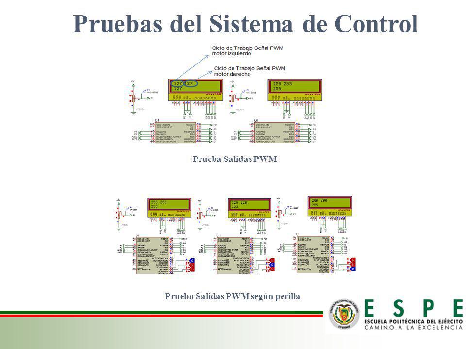 Pruebas del Sistema de Control Prueba Salidas PWM según perilla