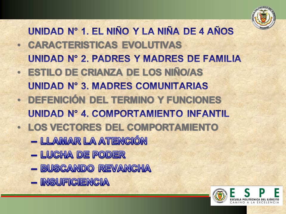 UNIDAD N° 1. EL NIÑO Y LA NIÑA DE 4 AÑOS