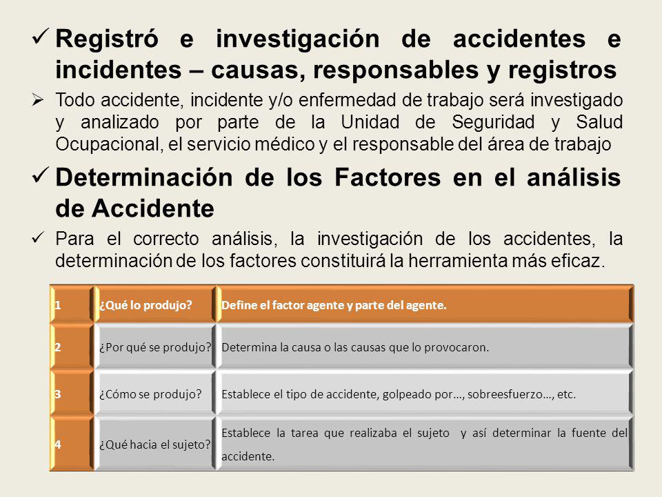 Determinación de los Factores en el análisis de Accidente