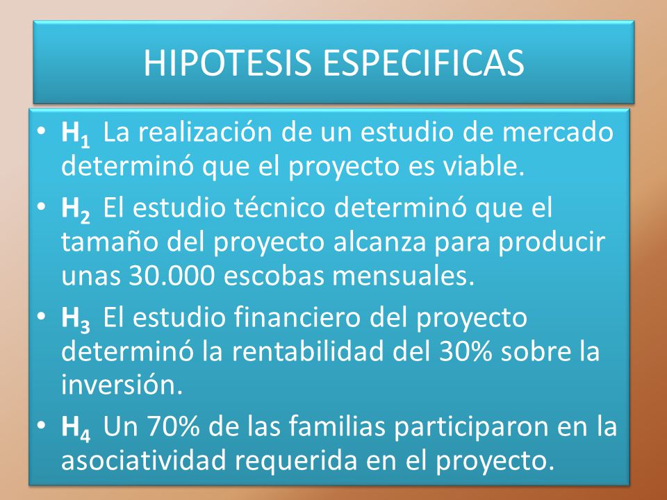 HIPOTESIS ESPECIFICAS