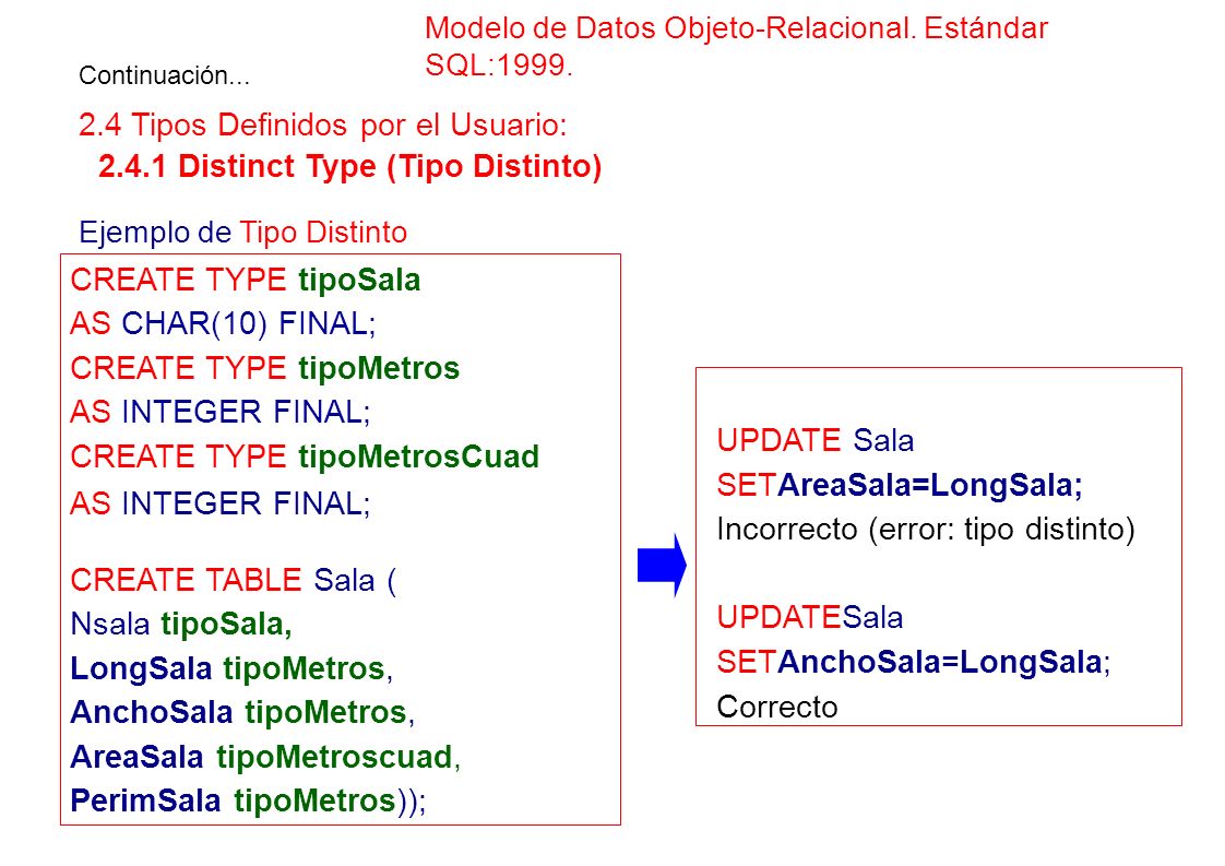 2.4.1 Distinct Type (Tipo Distinto)