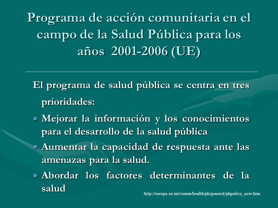 Programa de acción comunitaria en el campo de la Salud Pública para los años (UE)