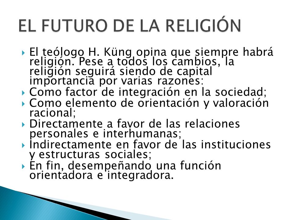 EL FUTURO DE LA RELIGIÓN