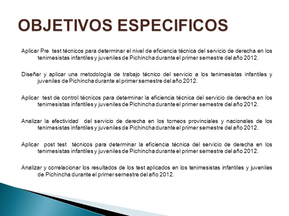 OBJETIVOS ESPECIFICOS